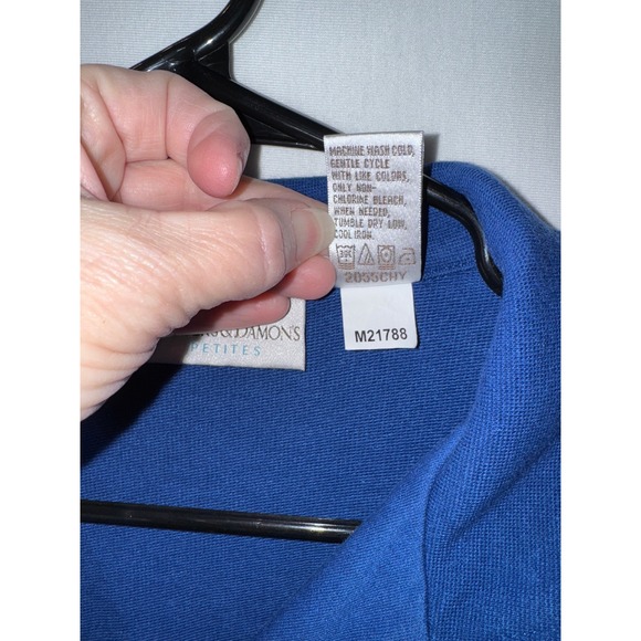 Drapers & Damons Petite‎ Zip Up Jacket Womens Collared Blue Button Pocket P/M - Picture 4 of 7